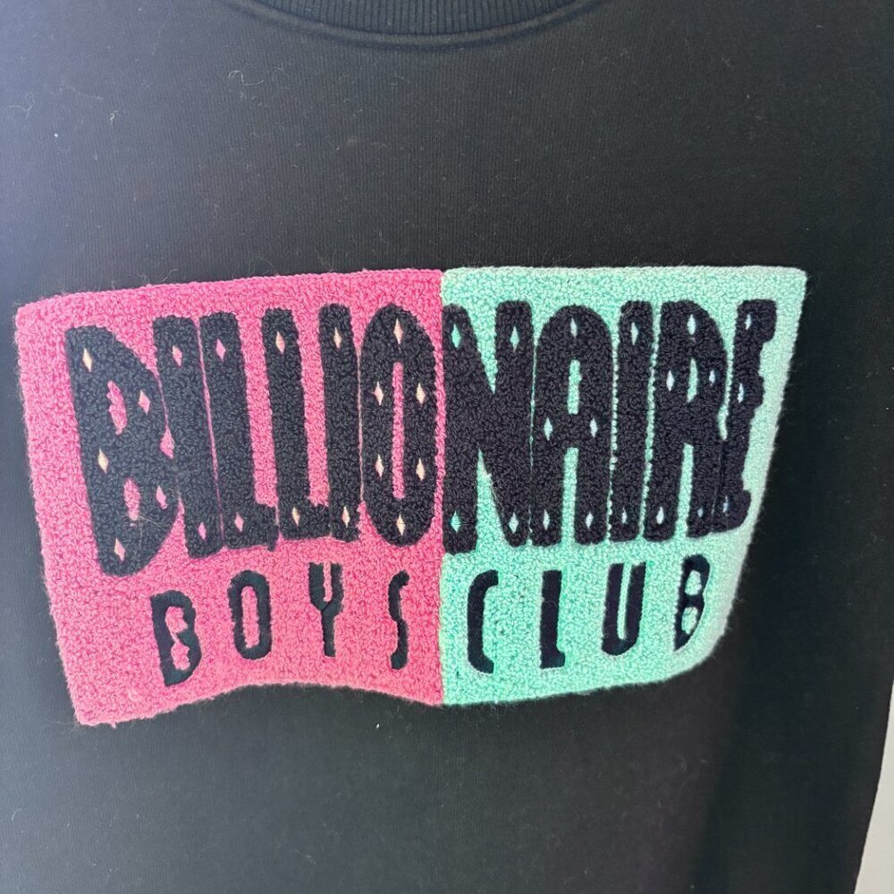 Billionaire Boys Club BBC Classic Crew Sweatshirt Mens S Black Embroidered Logo - Picture 3 of 9